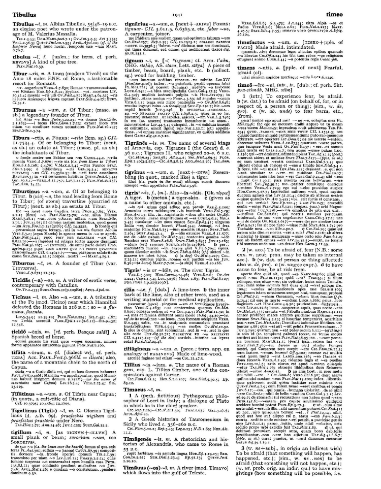 Page from the Oxford Latin Dictionary