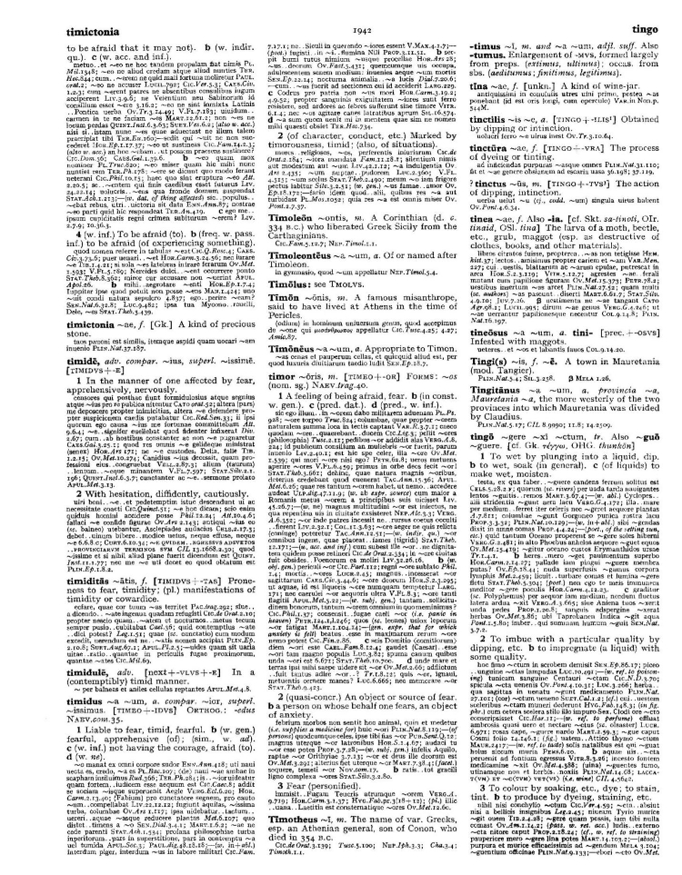 Page from the Oxford Latin Dictionary