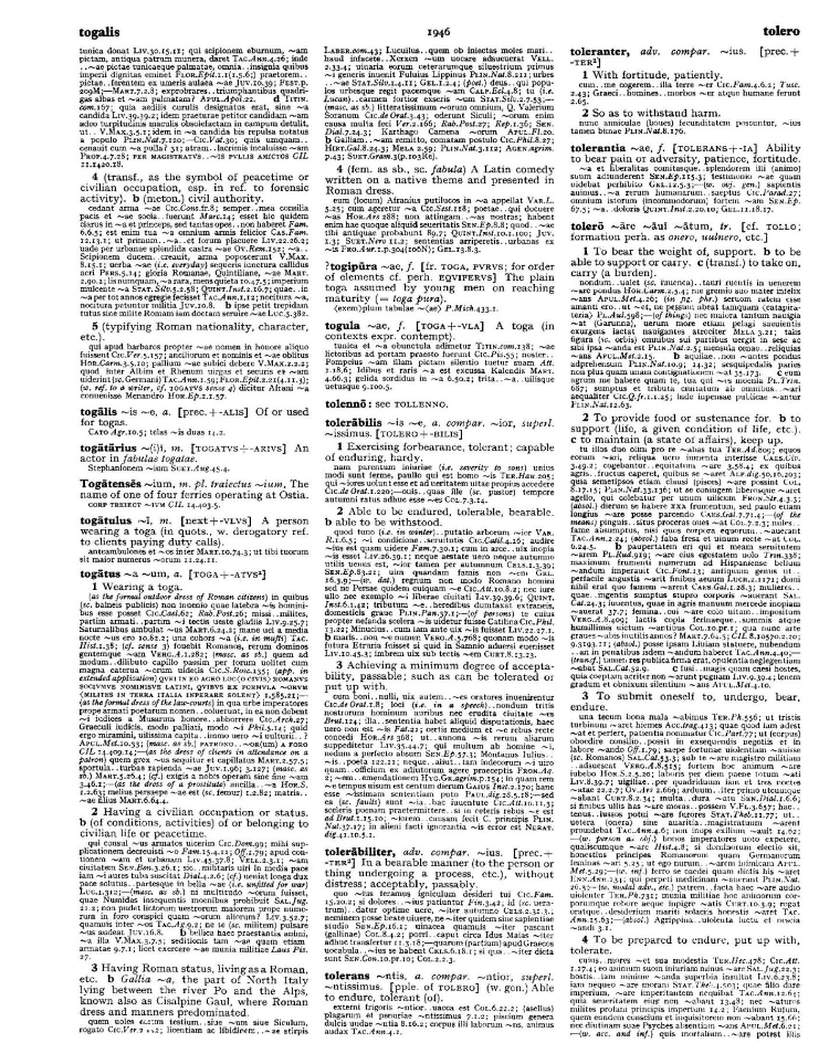 Page from the Oxford Latin Dictionary