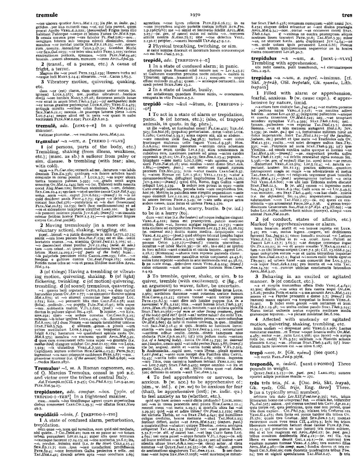 Page from the Oxford Latin Dictionary