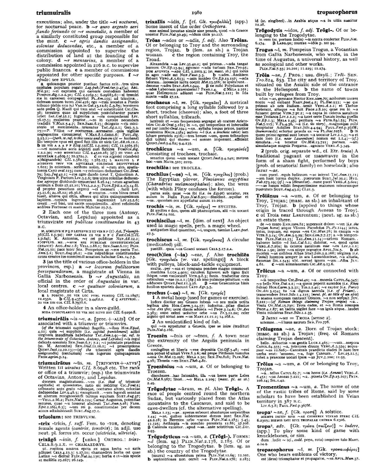 Page from the Oxford Latin Dictionary