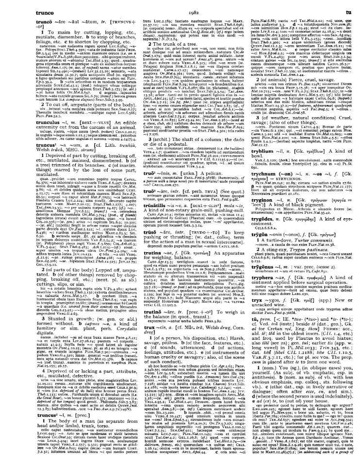 Page from the Oxford Latin Dictionary