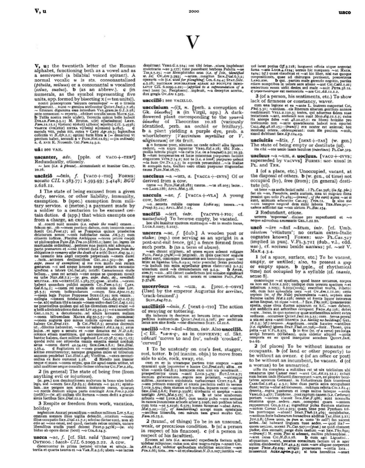 Page from the Oxford Latin Dictionary