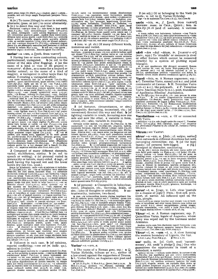 Page from the Oxford Latin Dictionary