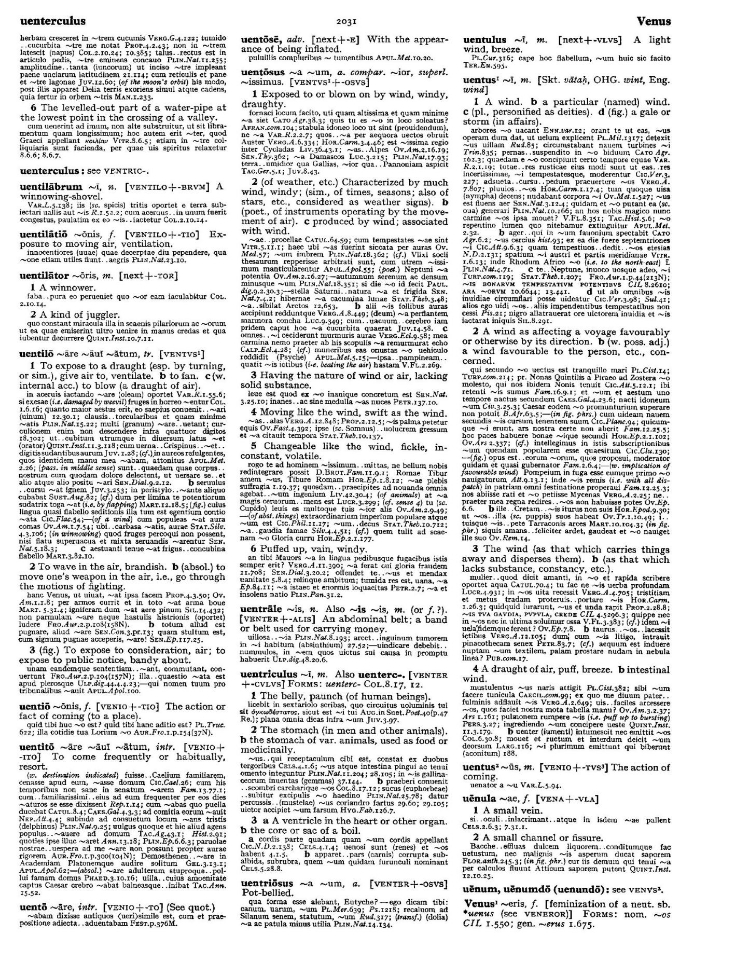 Page from the Oxford Latin Dictionary