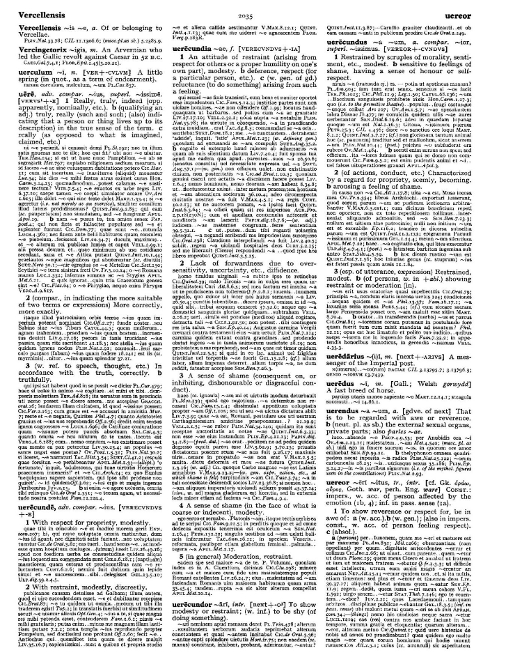 Page from the Oxford Latin Dictionary