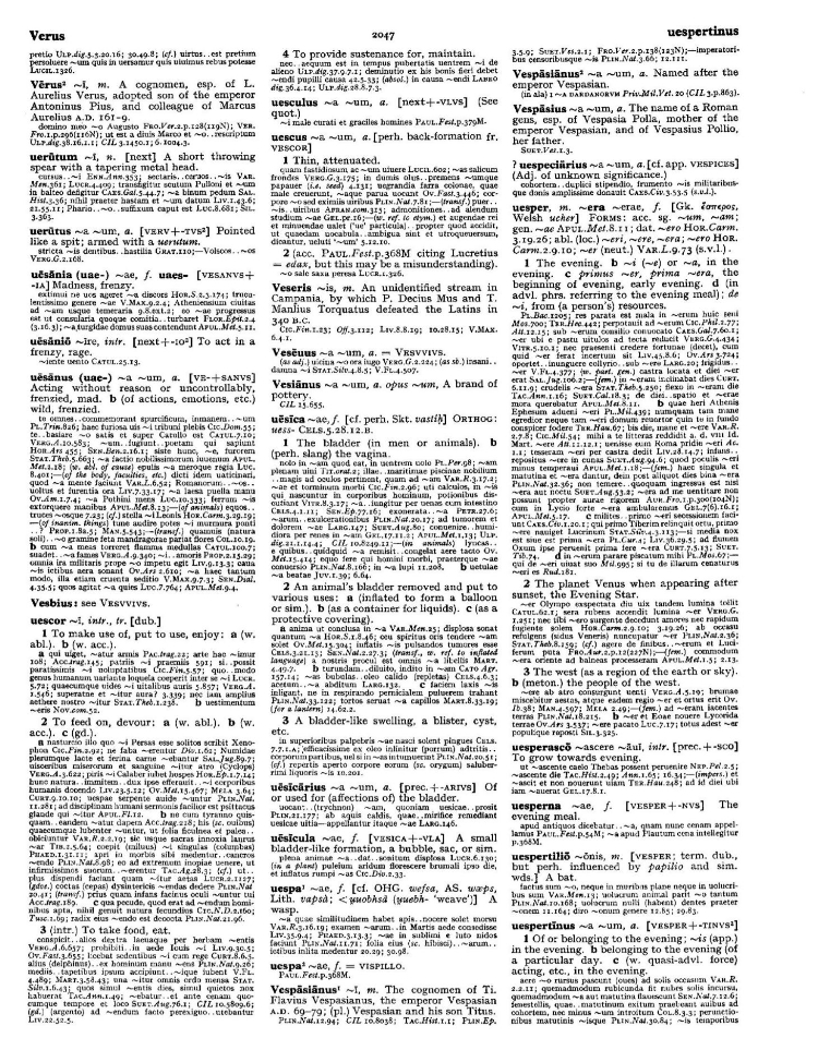 Page from the Oxford Latin Dictionary