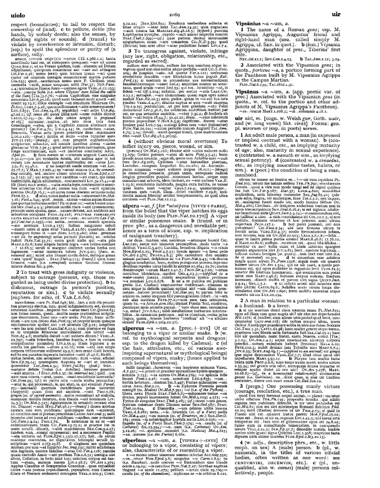 Page from the Oxford Latin Dictionary