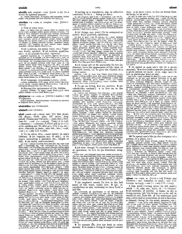 Page from the Oxford Latin Dictionary