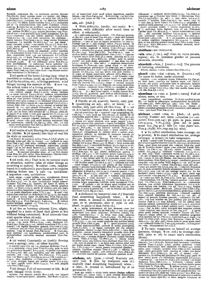 Page from the Oxford Latin Dictionary