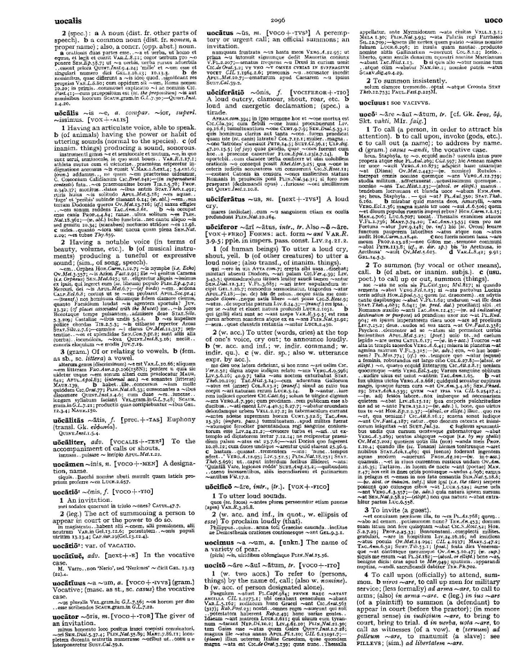 Page from the Oxford Latin Dictionary