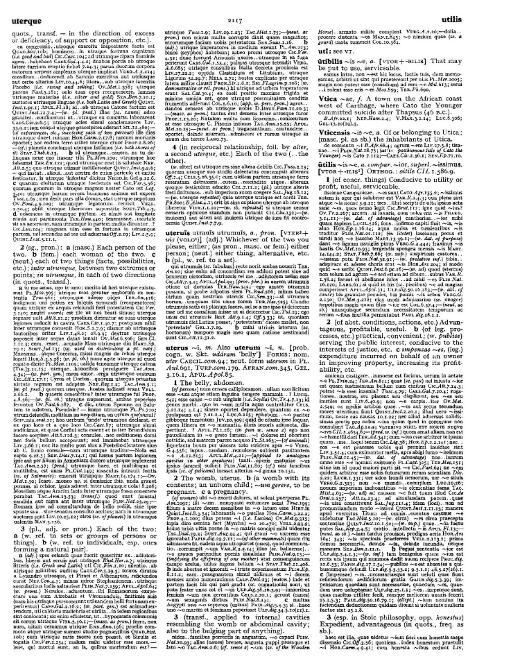 Page from the Oxford Latin Dictionary