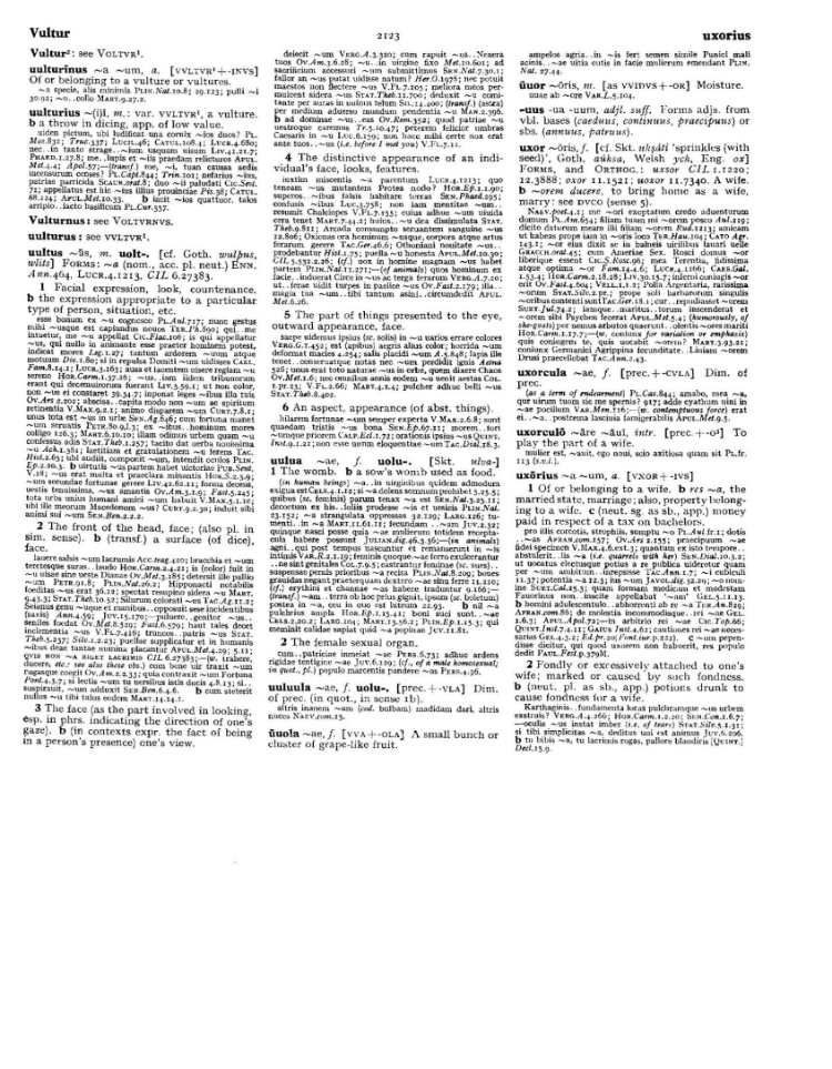 Page from the Oxford Latin Dictionary